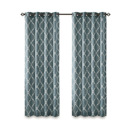 Madison Park Westmont Fretwork Print Grommet Top Window Single Curtain Panel