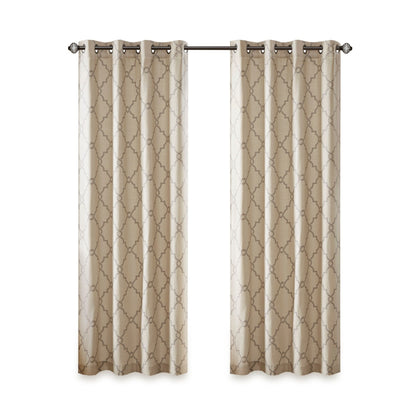 Madison Park Westmont Fretwork Print Grommet Top Window Single Curtain Panel