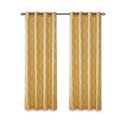 Madison Park Westmont Fretwork Print Grommet Top Window Single Curtain Panel