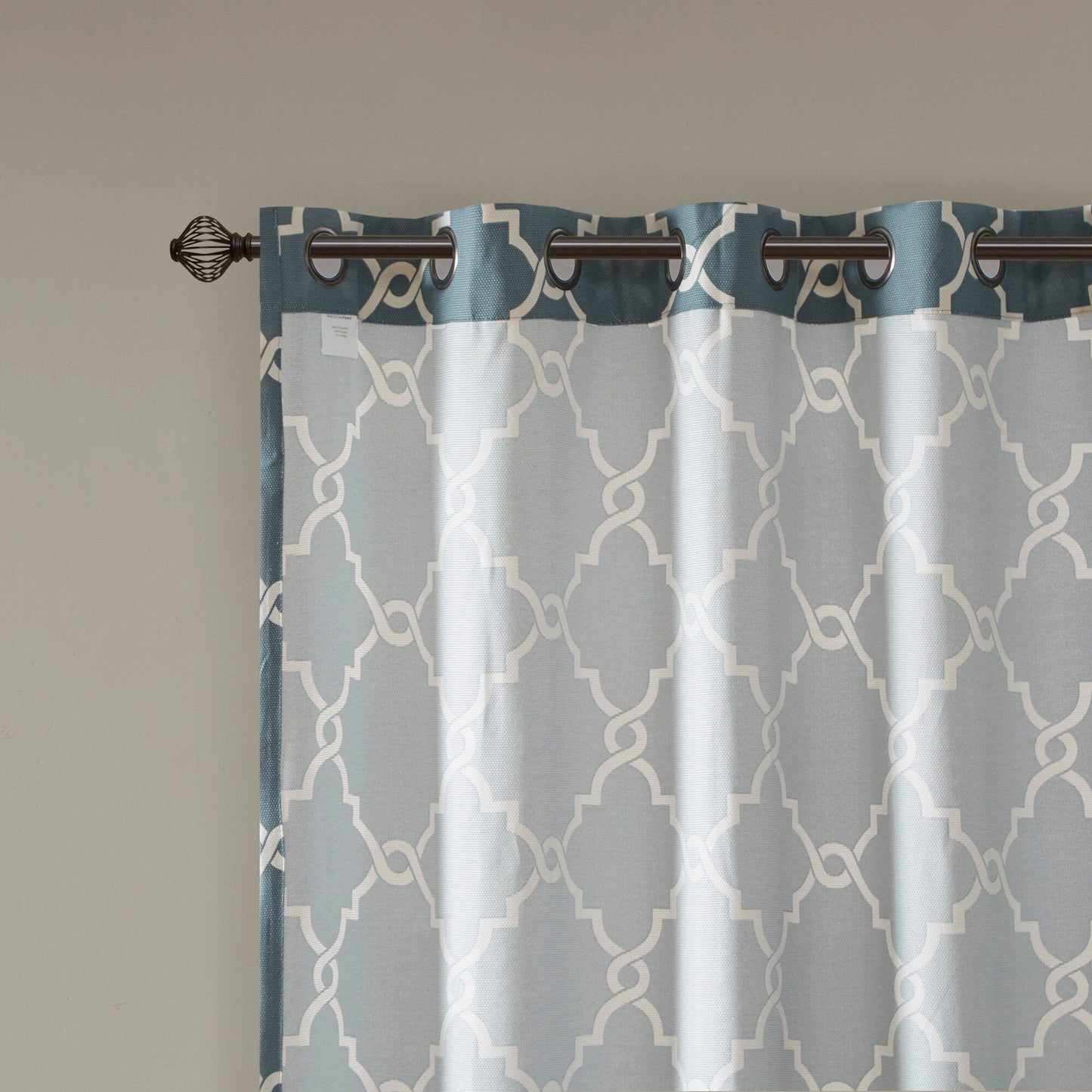 Madison Park Westmont Fretwork Print Grommet Top Window Single Curtain Panel
