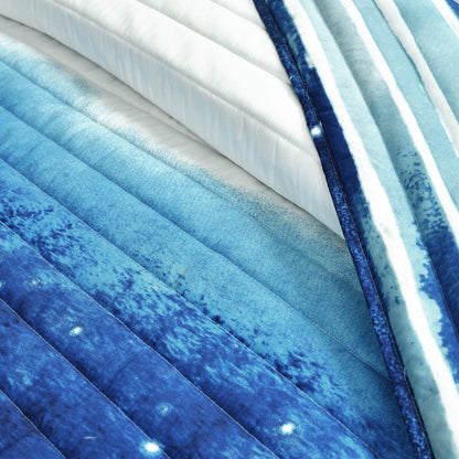 Lush Decor Space Star Ombre Reversible Print Quilt Set