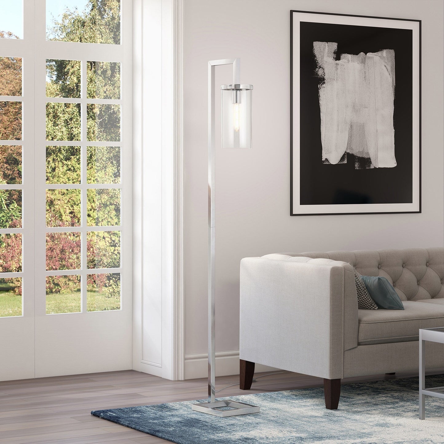 Malva 67.75 Tall Floor Lamp with Glass Shade - 11 Wide