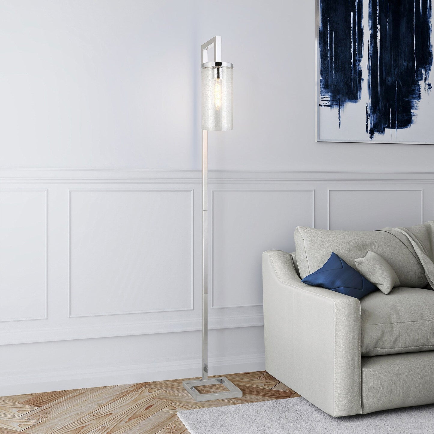Malva 67.75 Tall Floor Lamp with Glass Shade - 11 Wide