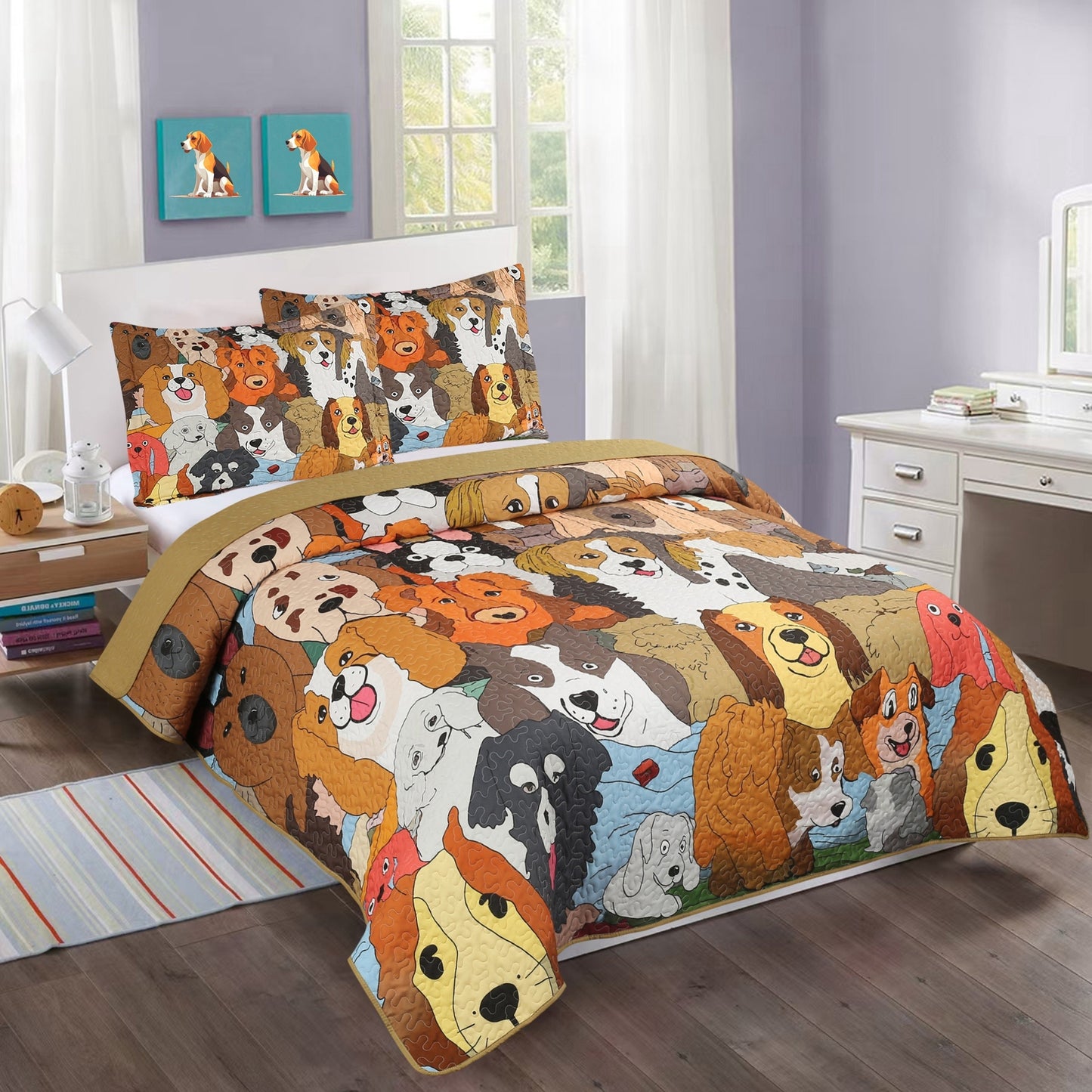 MarCielo Kids Quilt Bedspread Set Dog WX200
