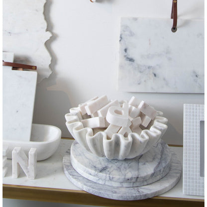 Marble Helvetica Letter White