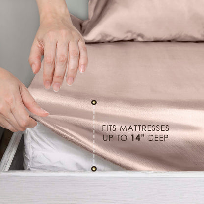 Martex Elegance Satin Silk Soft & Breathable For Hair & Skin Sheet Set