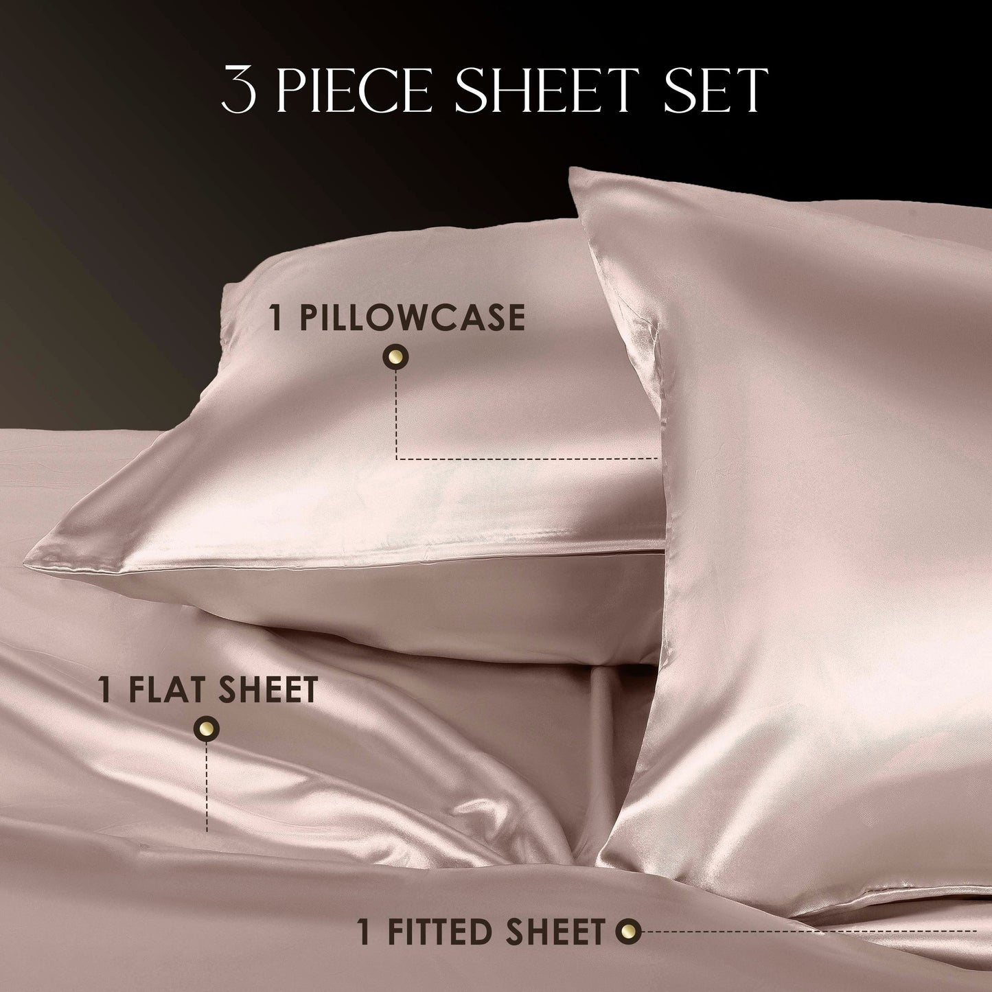 Martex Elegance Satin Silk Soft & Breathable For Hair & Skin Sheet Set