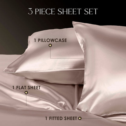 Martex Elegance Satin Silk Soft & Breathable For Hair & Skin Sheet Set