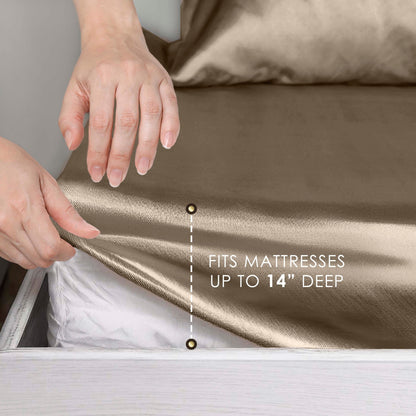 Martex Elegance Satin Silk Soft & Breathable For Hair & Skin Sheet Set