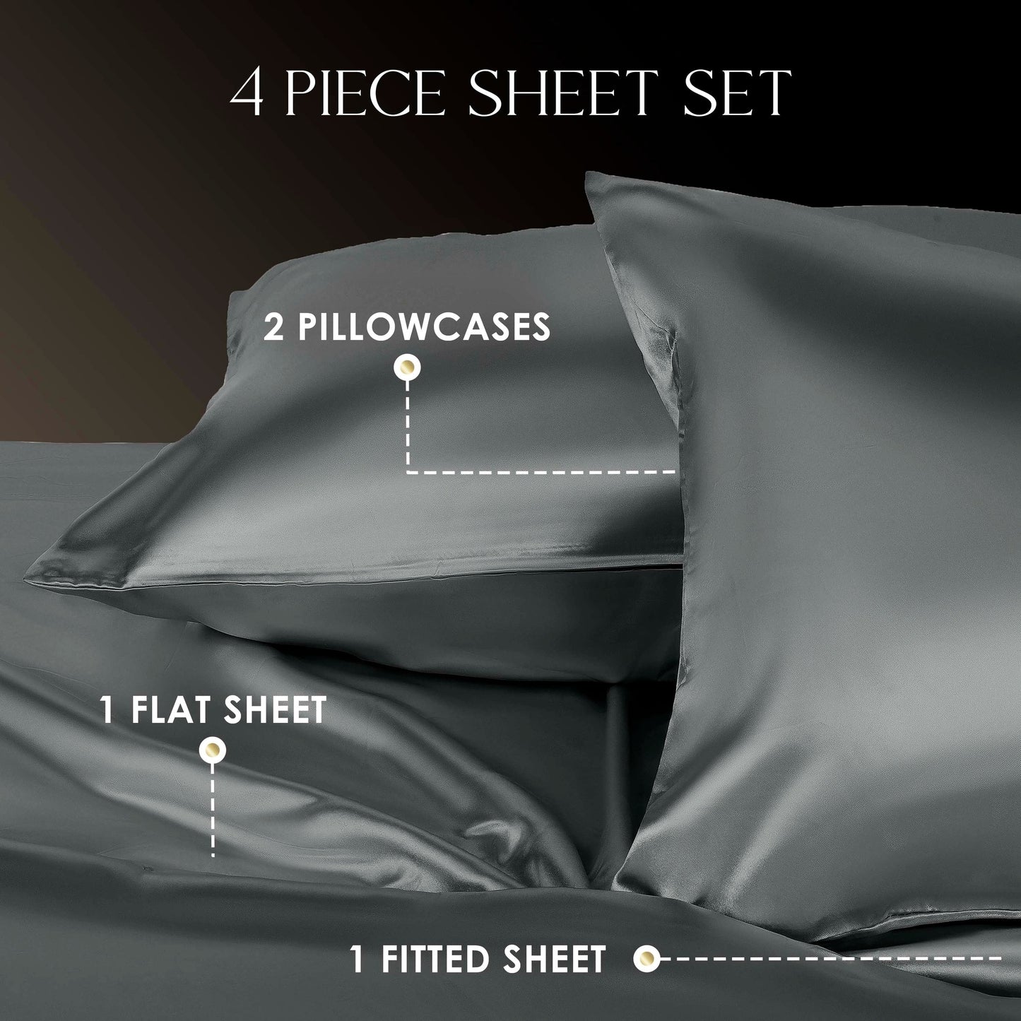Martex Elegance Satin Silk Soft & Breathable For Hair & Skin Sheet Set