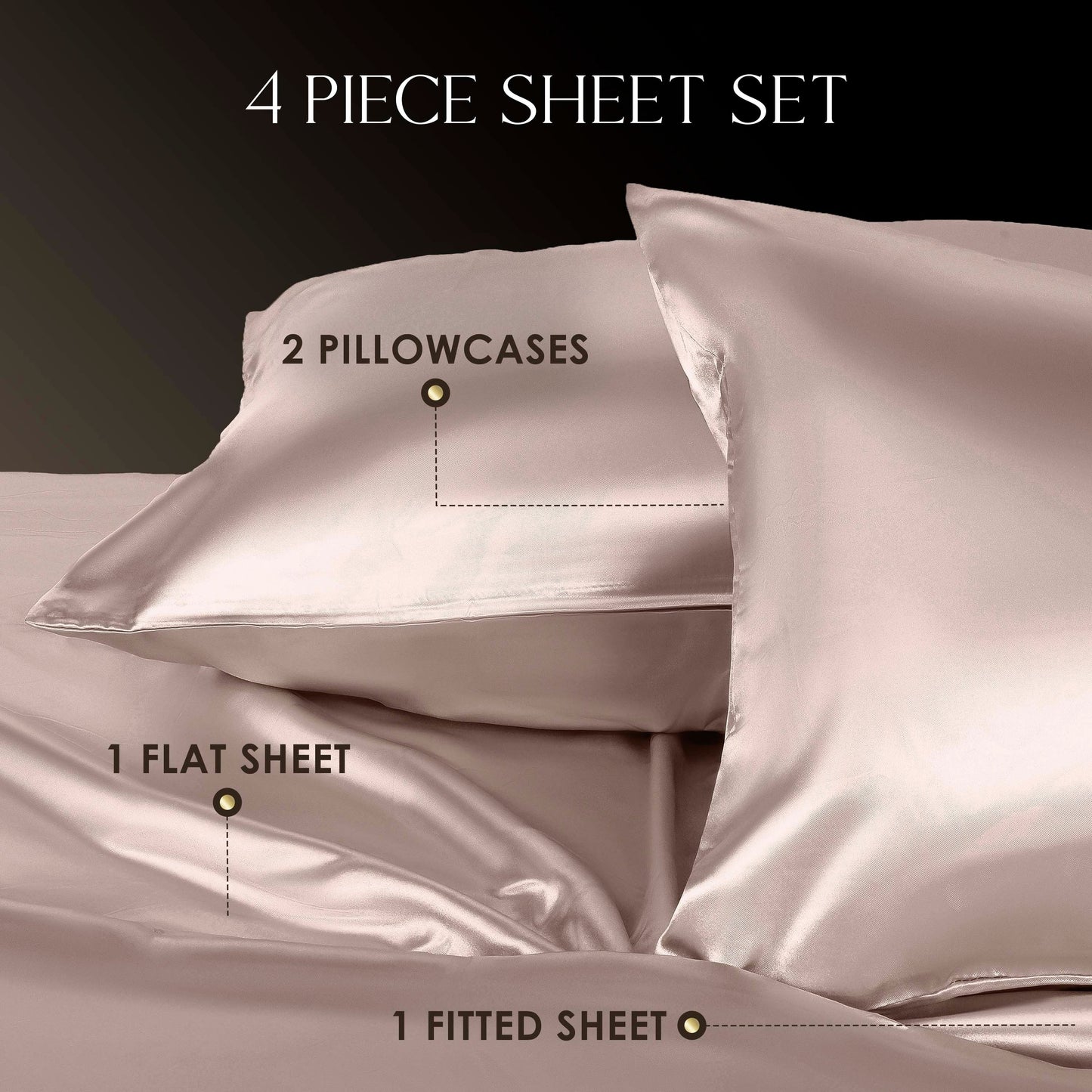 Martex Elegance Satin Silk Soft & Breathable For Hair & Skin Sheet Set