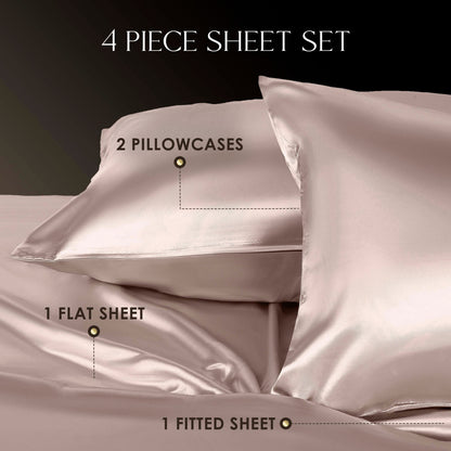 Martex Elegance Satin Silk Soft & Breathable For Hair & Skin Sheet Set