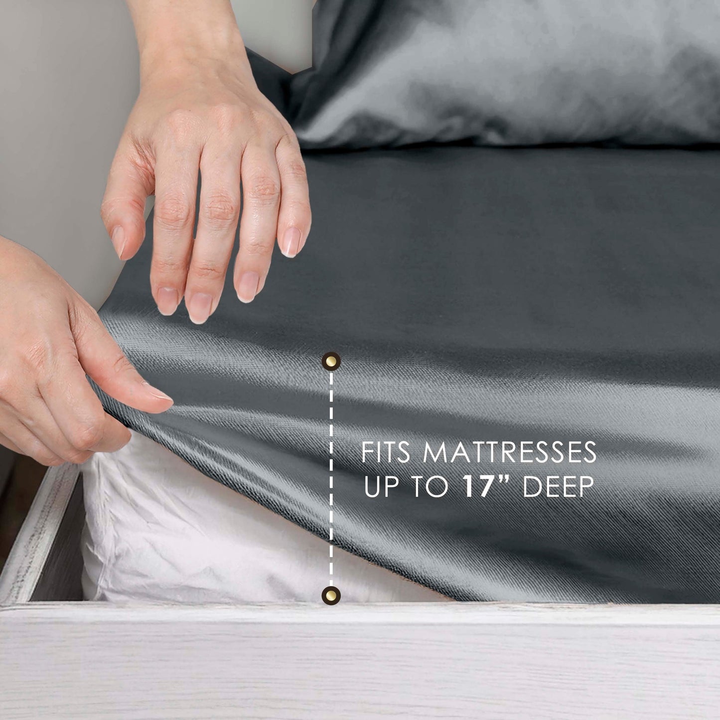 Martex Elegance Satin Silk Soft & Breathable For Hair & Skin Sheet Set