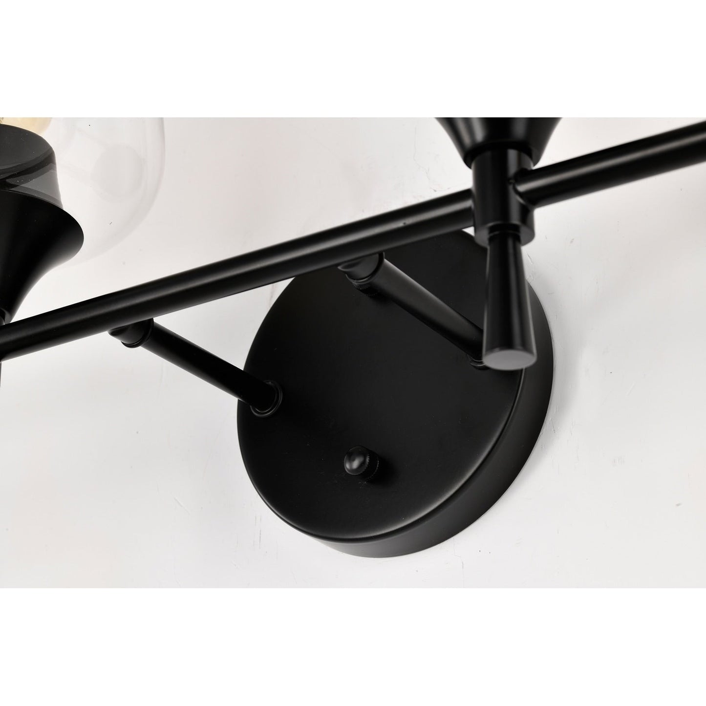 Matte Black 4-Light Modern Vanity Light with Clear Glass Shades