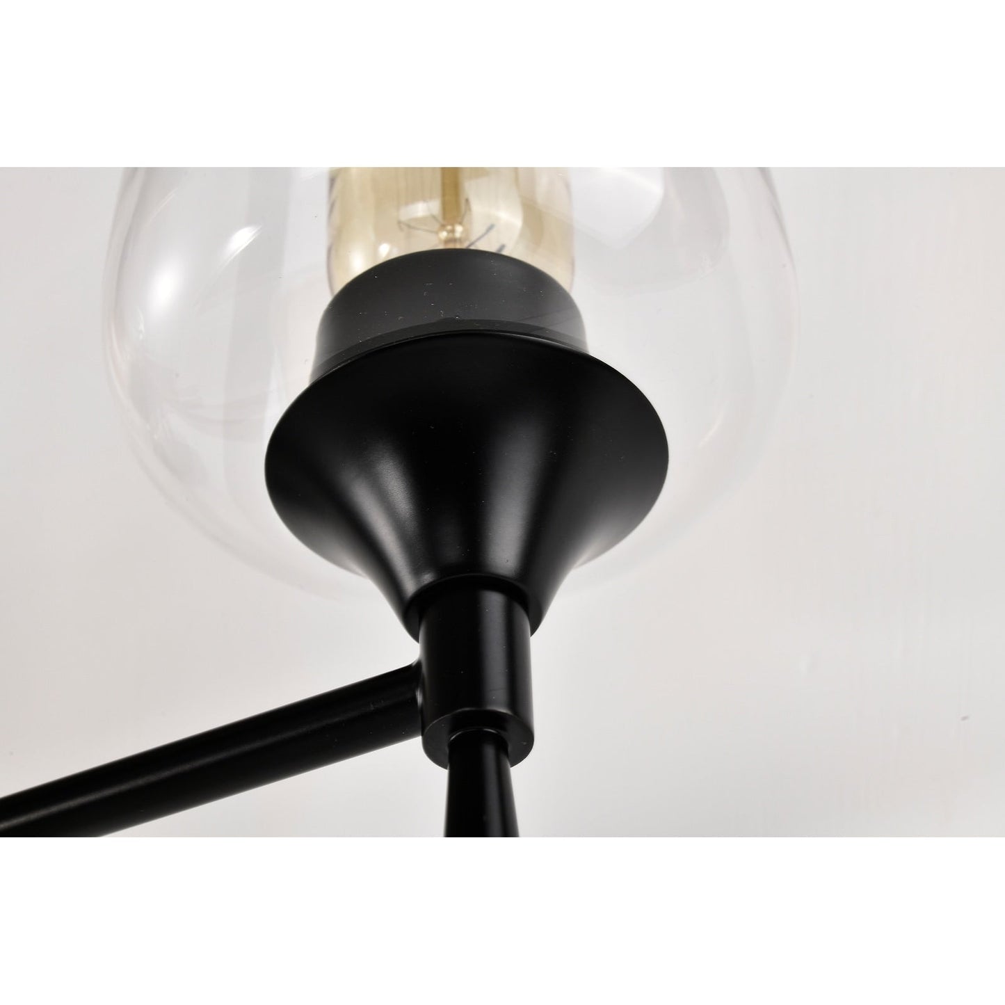 Matte Black 4-Light Modern Vanity Light with Clear Glass Shades