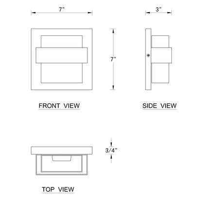 C Cattleya 1-Light Matte Black Aluminum Integrated LED Wall Light - Matte Black