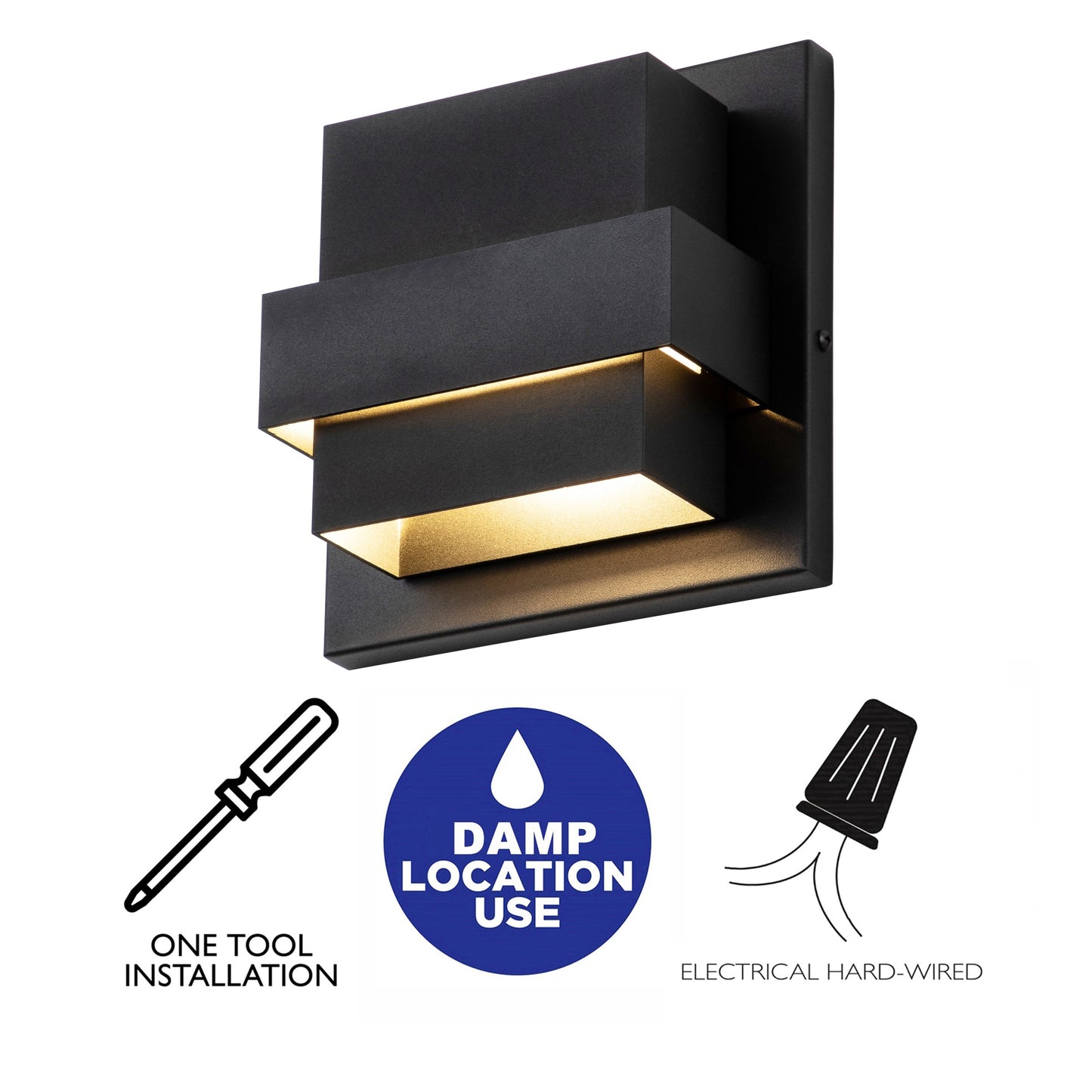 C Cattleya 1-Light Matte Black Aluminum Integrated LED Wall Light - Matte Black