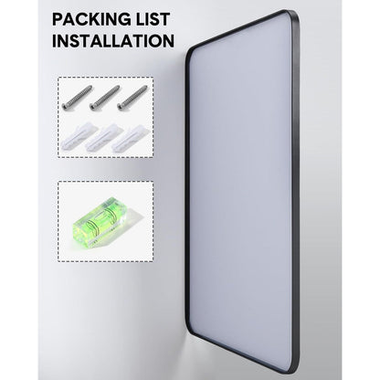 Matte Black Round Mirror