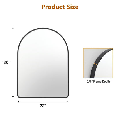 Matte Black Round Mirror