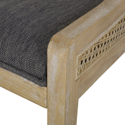 Maurers Cane and Wood Upholstered Dining Chairs (Set of 2) by Christopher Knight Home