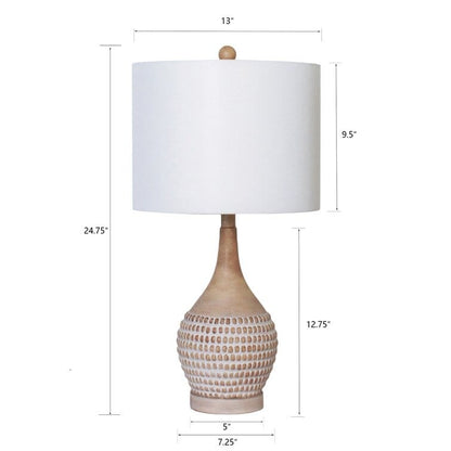 Maxax 24.75 Brown Table Lamp Set with USB (Set of 2)