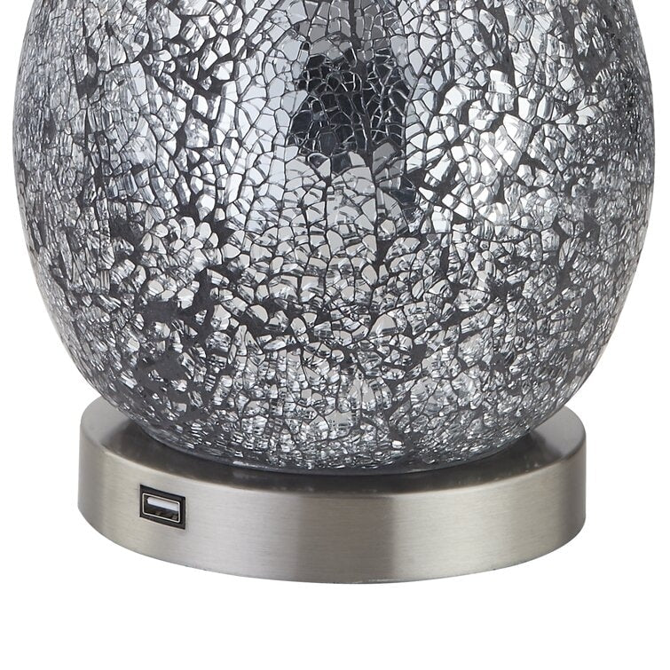 25.25 Glass Table Lamp Set with USB (Set of 2)