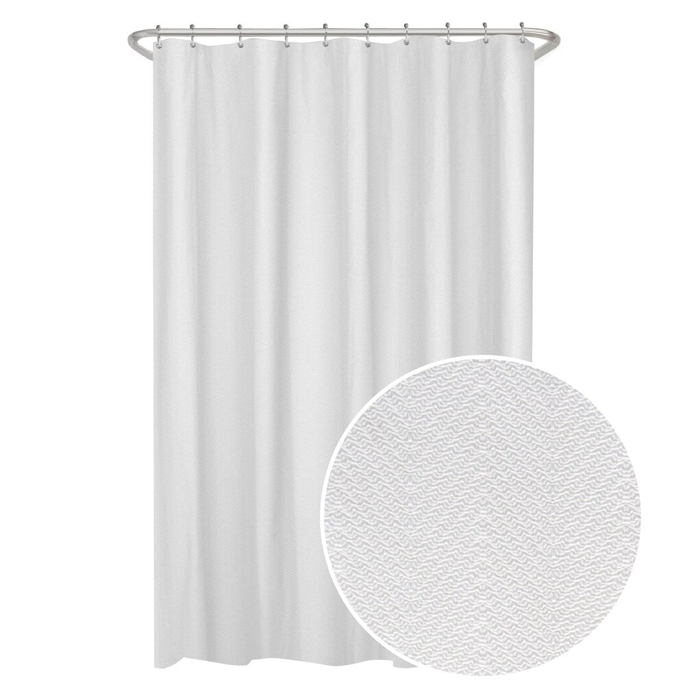 Maytex Herringbone Ultimate Waterproof Fabric Shower Curtain or Liner