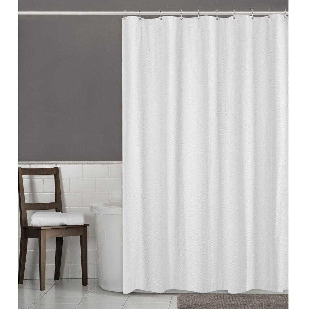 Maytex Herringbone Ultimate Waterproof Fabric Shower Curtain or Liner