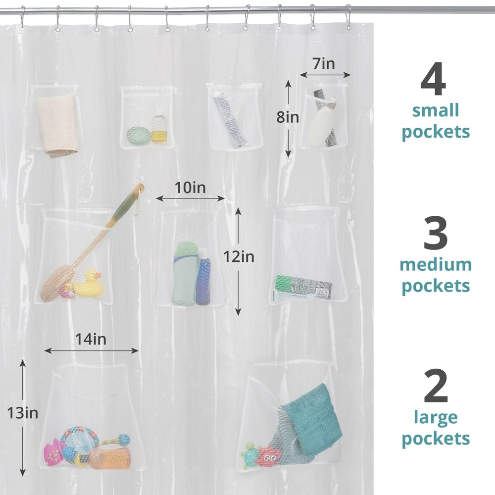 Maytex Mesh Pockets PEVA Shower Curtain