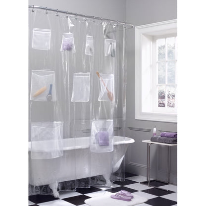 Maytex Mesh Pockets PEVA Shower Curtain