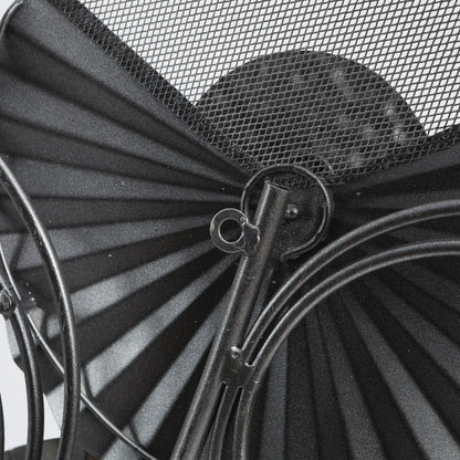 Distressed Grey and Gold Metal Modern Flower Wall Decor