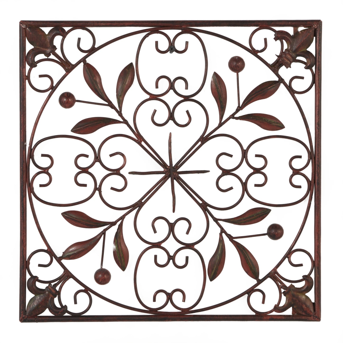 Metal Scroll Wall Decor - Set of 4 Dark Brown - Roche River Decor