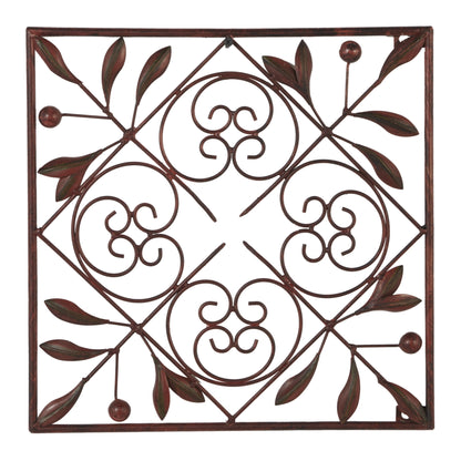 Metal Scroll Wall Decor - Set of 4 Dark Brown - Roche River Decor