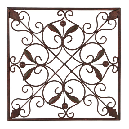 Metal Scroll Wall Decor - Set of 4 Dark Brown - Roche River Decor