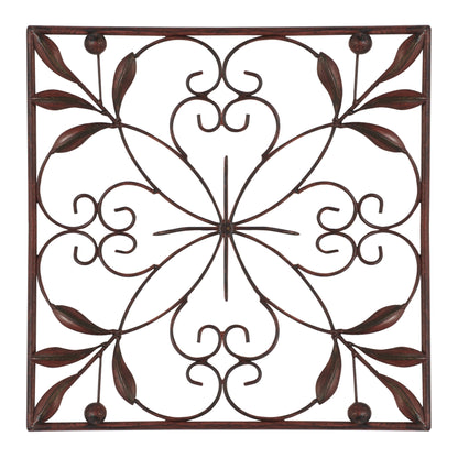 Metal Scroll Wall Decor - Set of 4 Dark Brown - Roche River Decor