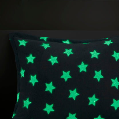 Avery Aqua Glow In The Dark Plush Comforter Set by Intelligent Design Kids