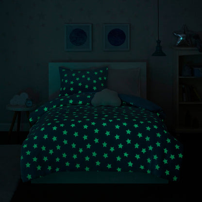 Avery Aqua Glow In The Dark Plush Comforter Set by Intelligent Design Kids