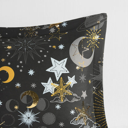 Intelligent Design Kids Ariella Starry Sky Metallic Comforter Set with Throw Pillow