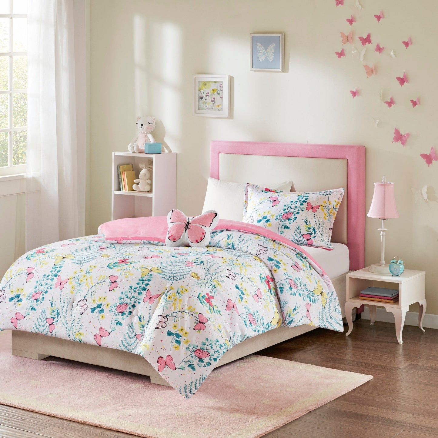 Intelligent Design Kids Caroline Pink Printed Butterfly Comforter Set