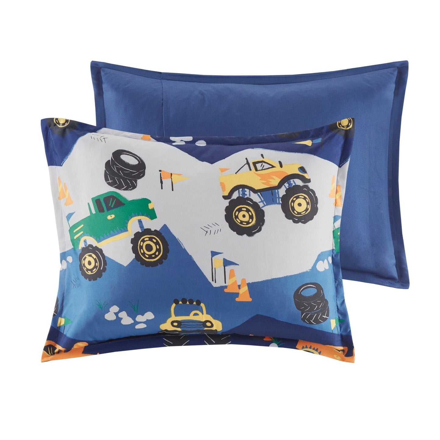 Intelligent Design Kids Gavin Monster Truck Blue Comforter Set