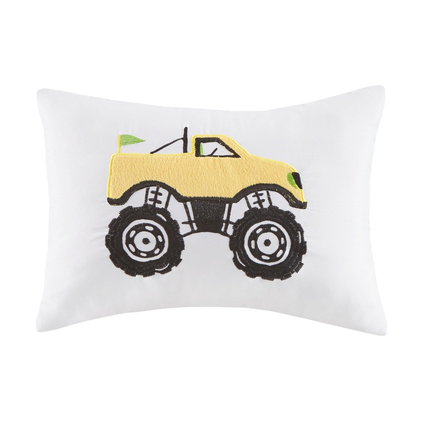 Intelligent Design Kids Gavin Monster Truck Reversible Quilt Set with Throw Pillow