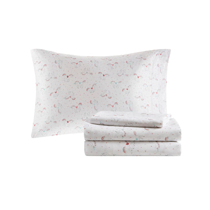 Intelligent Design Kids Mia Rainbow and Metallic Stars Comforter Set with Bed Sheets