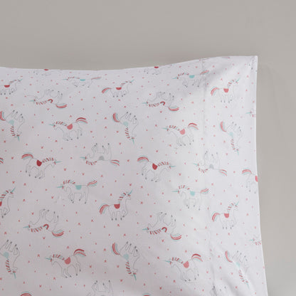 Intelligent Design Kids Mia Rainbow and Metallic Stars Comforter Set with Bed Sheets