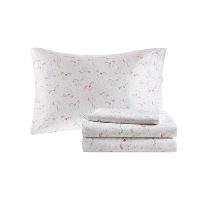 Intelligent Design Kids Mia Rainbow and Metallic Stars Comforter Set with Bed Sheets