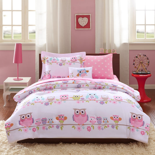 Intelligent Design Kids Nocturnal Nellie Owl Comforter Set with Bed Sheets