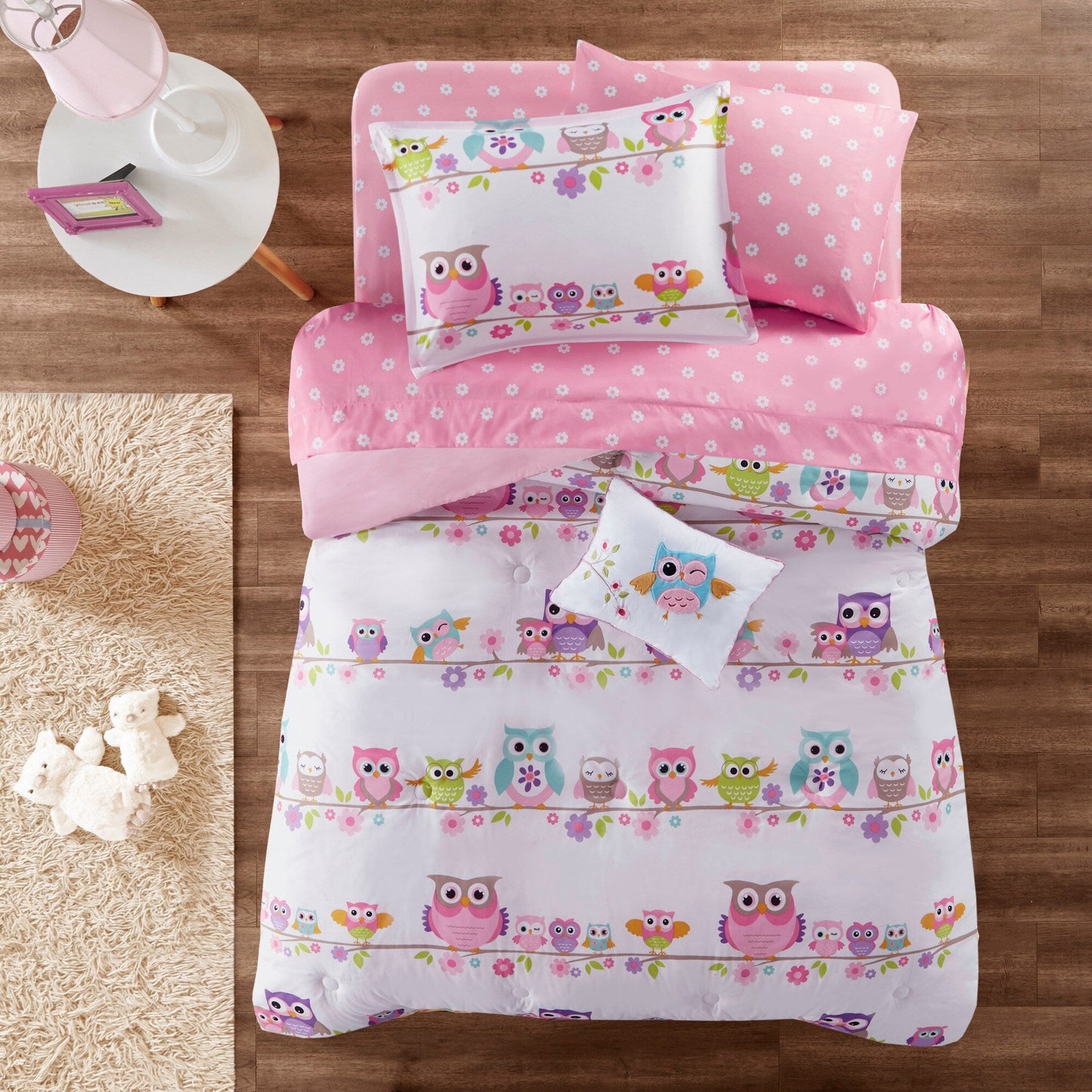 Intelligent Design Kids Nocturnal Nellie Owl Comforter Set with Bed Sheets