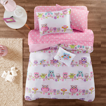 Intelligent Design Kids Nocturnal Nellie Owl Comforter Set with Bed Sheets