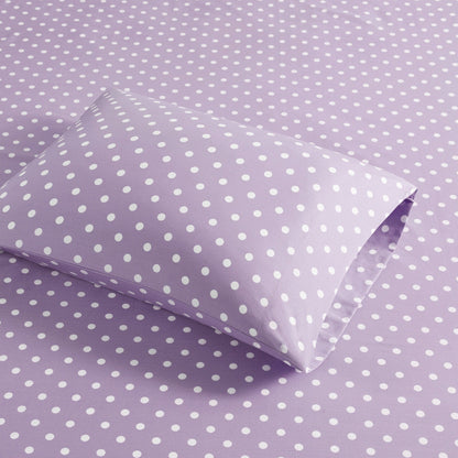 Intelligent Design Polka Dot Printed 100% Cotton Sheet Set