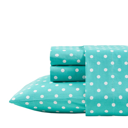 Intelligent Design Polka Dot Printed 100% Cotton Sheet Set