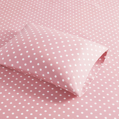 Intelligent Design Polka Dot Printed 100% Cotton Sheet Set
